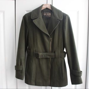 Guess Olive Green Pea Coat